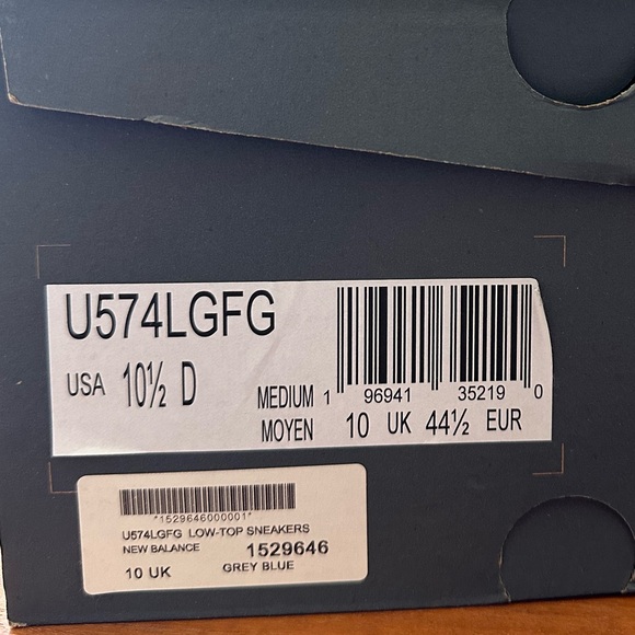 NIB New Balance 574 Men's Navy and Light Gray Sneakers 9.5 - Picture 6 of 6